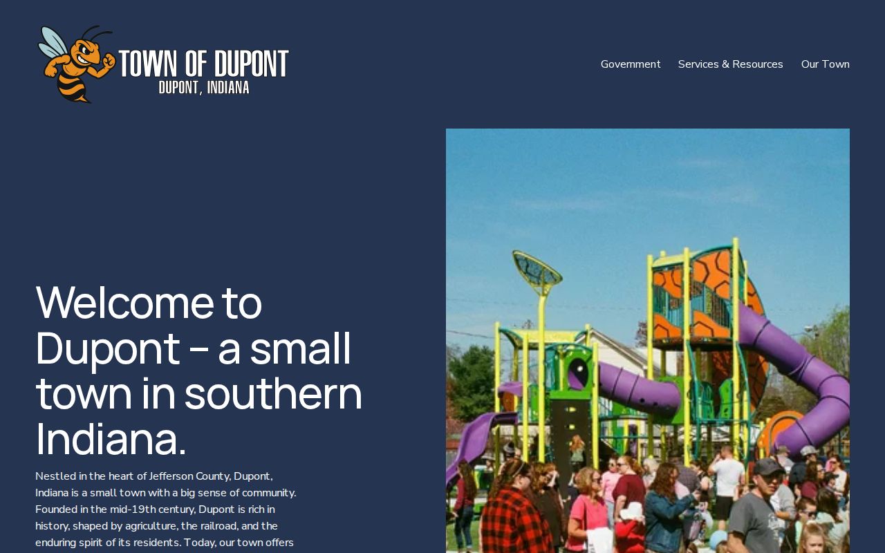 Town of Dupont official page for local arrest record routing